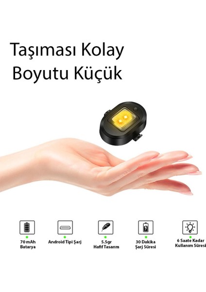 Rgb Manyetik 7 Renk Drone Bisiklet Motorsiklet Şarjlı Mini LED Lamba