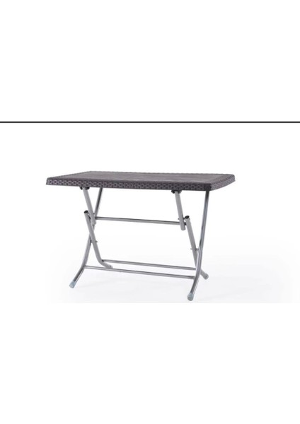 Katlanır Masa Rattan Motifli 70*120 Antrasit