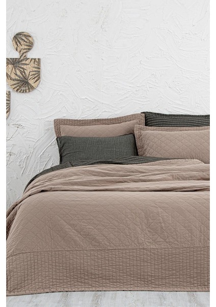 Reha Bej Çift Kişilik %100 Organik Pamuk Yatak Örtüsü Seti 240 x 260 cm