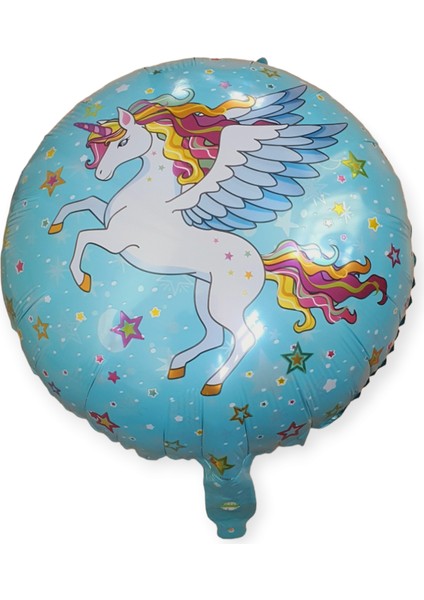 Unicorn Yuvarlak Model Folyo Balon 45CM