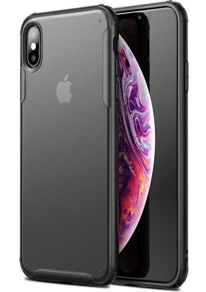 Apple iPhone x Kılıf Köşe Korumalı Arkası Mat Buzlu Sert Kapak (Volks)
