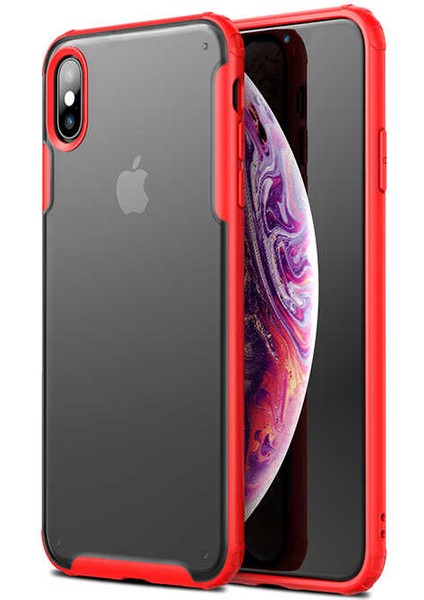 Apple iPhone x Kılıf Köşe Korumalı Arkası Mat Buzlu Sert Kapak (Volks)