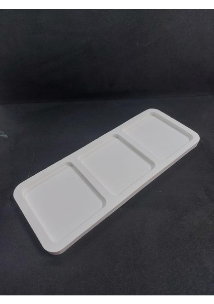 Üç Bölmeli Dikdörtgen Tabak 25X10CM