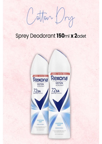 Kadın Sprey Deodorant Cotton Dry 150 ml x 2 Adet