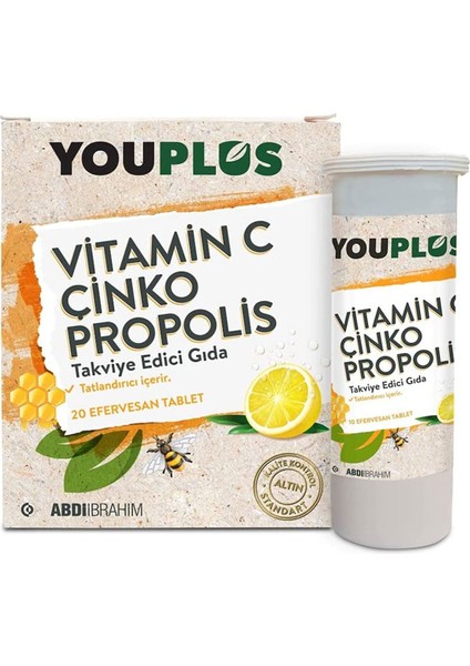 Vitamin C, Çinko & Propolis 20 Efervesan Tablet fiyatları