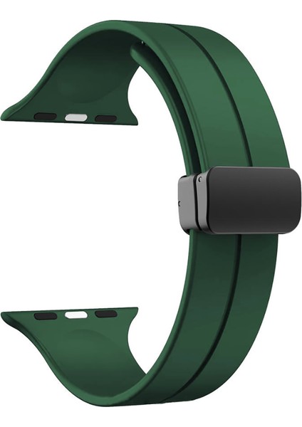 Yenilikçi Tasarımlı Apple Watch 45MM Için Kaliteli Silikon Kayış - Metal Manyetik Toka, Su Geçirmez, Spor Stili ve Kolay Takılıp Çıkarılabilir fiyatları