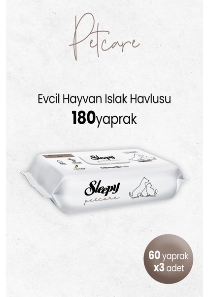 Petcare Evcil Hayvan Islak Havlusu 60'Lı X 3 Adet
