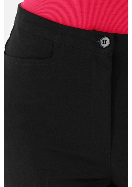 Tolga Saraçoğlu Kadın Gizli Lastikli Mevsimlik Gabardin Pantolon 30068 Siyah modelleri