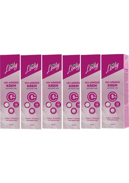 Lady Tüy Dökücü Krem Normal 100 ml x 6 Adet
