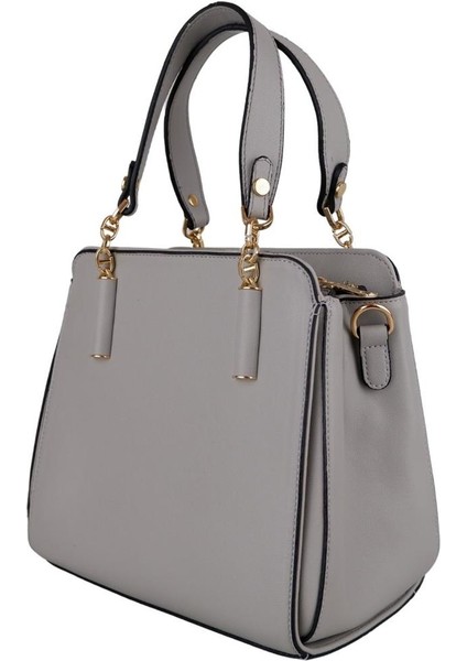 828 Gri Suni Deri Bayan Çapraz El ve Omuz Çantası