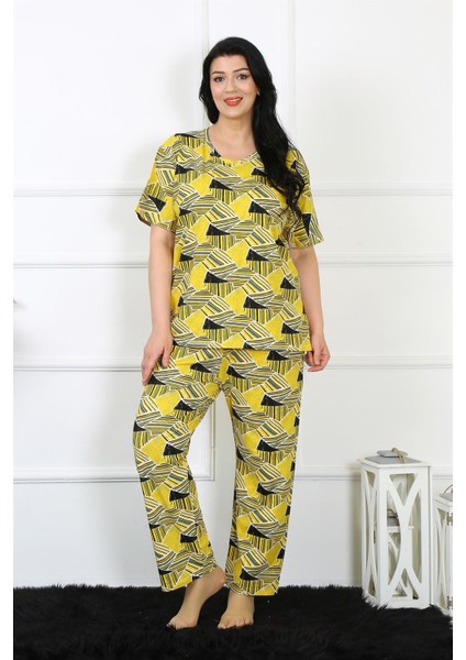 Kadın Büyük Beden Kısa Kol Pijama Takım 75007