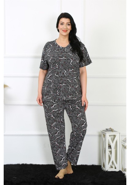 Kadın Büyük Beden Kısa Kol Pijama Takım 75011 modelleri
