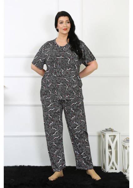 Kadın Büyük Beden Kısa Kol Pijama Takım 75011 fırsatları