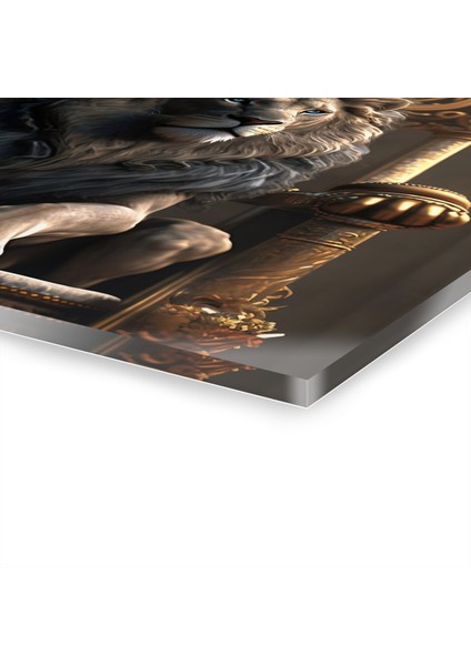 Aslan Kral Cam Tablo Duvar Dekoru 3 fiyatları