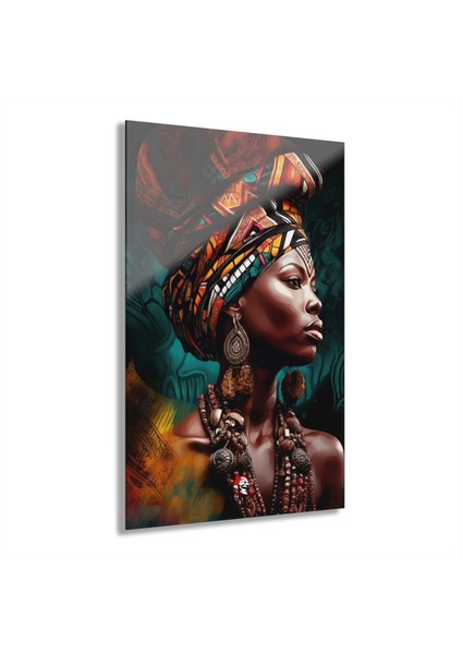 El Çizimi Kadın Cam Tablo Duvar Dekoru