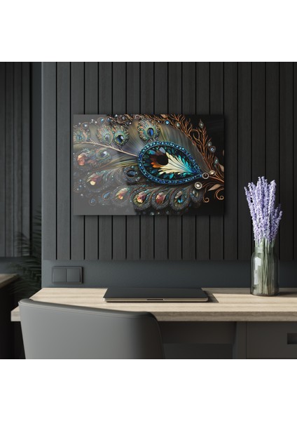 Kuş Tüyü Cam Tablo Duvar Dekoru fırsatları