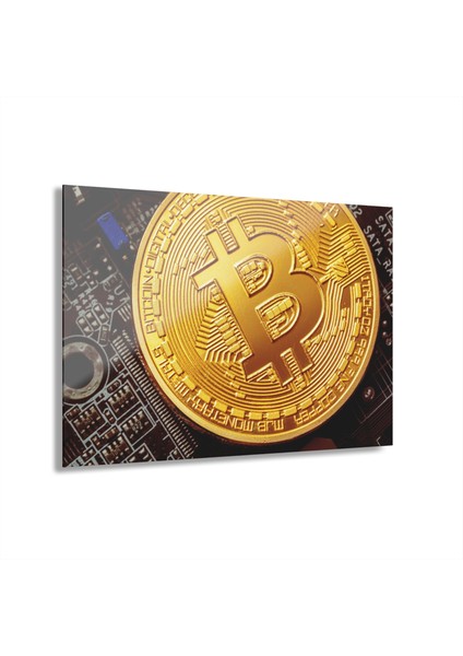 Bitcoin Kripto Btc Crypto Para 3 Cam Tablo Duvar Dekoru