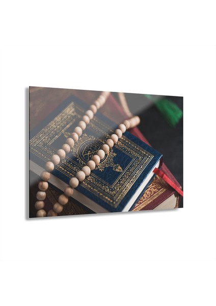 Kur'an - I Kerim ve Tesbih Cam Tablo Duvar Dekoru 3