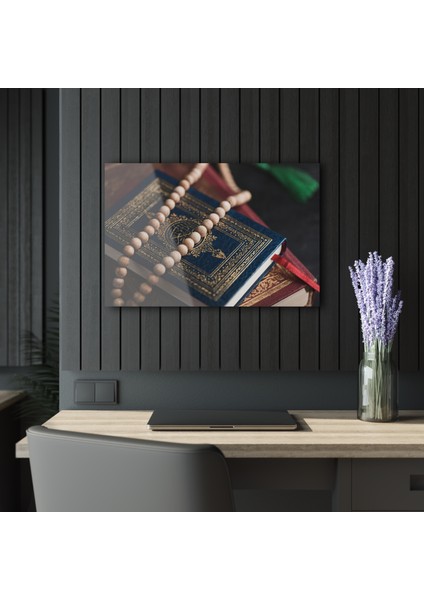 Kur'an - I Kerim ve Tesbih Cam Tablo Duvar Dekoru 3 fırsatları
