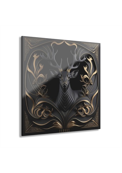 3D Geyik Cam Tablo Duvar Dekoru