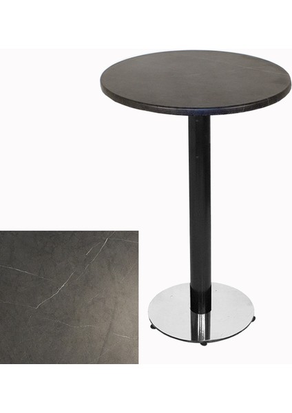 Bistro Masa (Karanfil Werzalit Yuvarlak Q 70CM) - Grey Marble