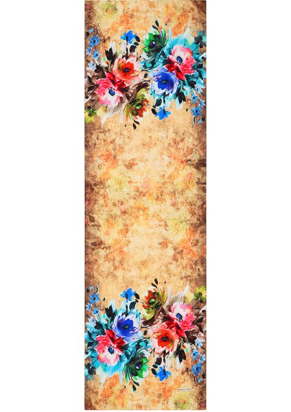 Sarı Flower Ipeksi Fular