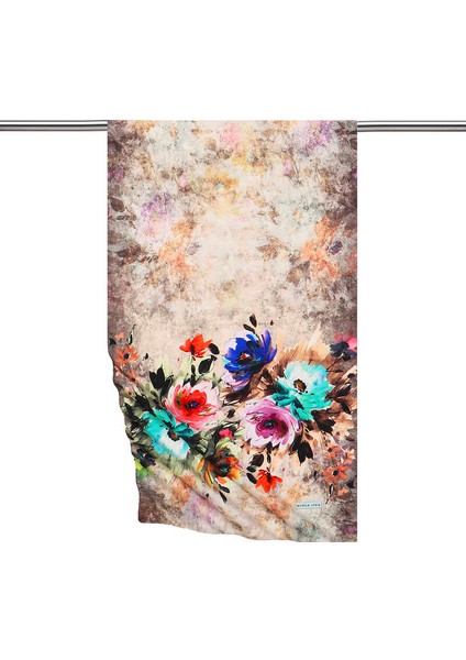 Kahverengi Flower Ipeksi Fular