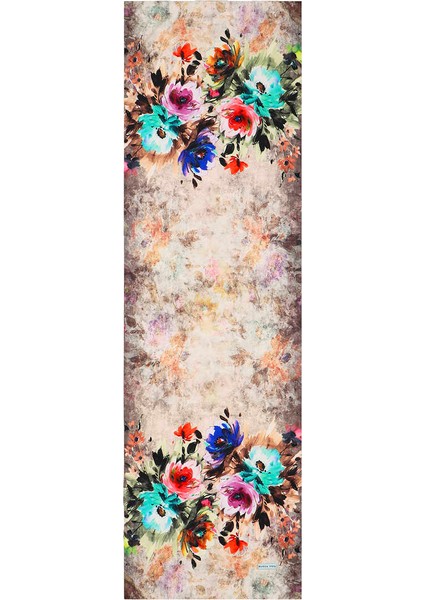 Kahverengi Flower Ipeksi Fular
