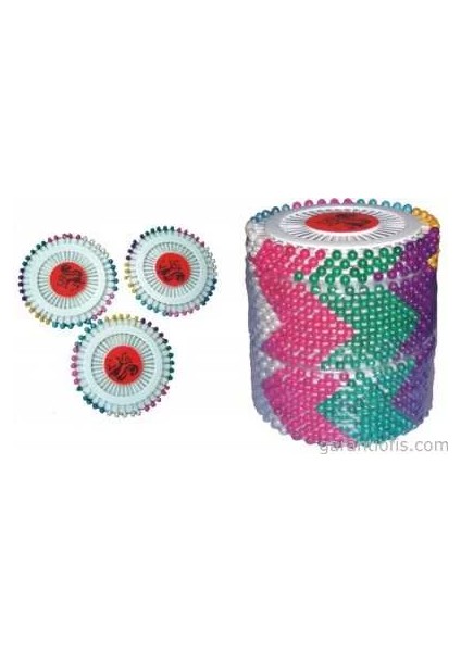38 mm Diske Dizili Plastik Başlı Toplu Iğne (12 Li Paket) fiyatları