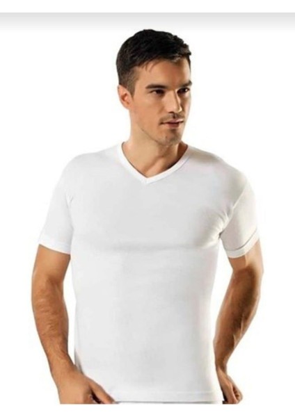 60 Erkek Ribana V Yaka Kısa Kol Fanila Atlet 10 Adet