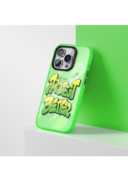 iPhone 14 Pro Uyumlu Kılıf Airbagli Tpu Yazı Temalı Benks Dynamic New Kapak