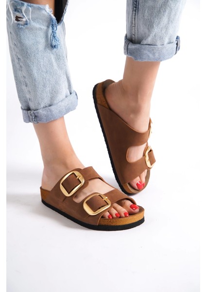 Anetta Kadın Kalın Çift Toka Taba Terlik fırsatları