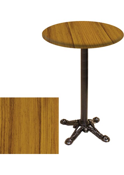 Bistro Döküm Masa (Çipa Werzalit Yuvarlak Q 60CM) - Real Teak