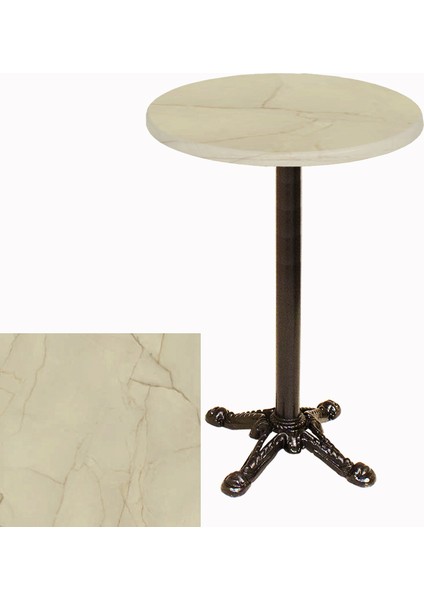 Bistro Döküm Masa (Çipa Werzalit Yuvarlak Q 60CM) - Golden Marble