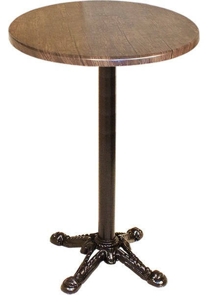 Bistro Döküm Masa (Çipa Werzalit Yuvarlak Q 70CM) - Rustik Dark
