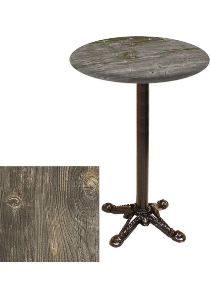 Bistro Döküm Masa (Çipa Werzalit Yuvarlak Q 70CM) - Old Pine