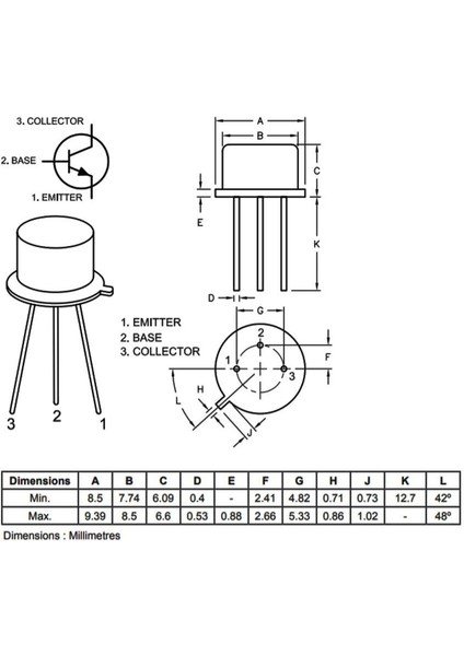 Sanec 2N2219A Transistör Bjt To-39 - Npn
