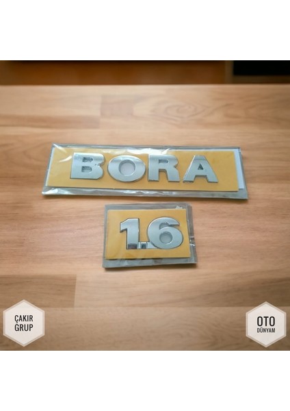 Bora Yazı Takım Logo Volkswagen "bora 1.6" 2'li Bagaj Yazısı Amblemi