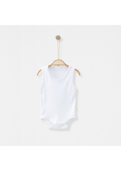Beyaz Bebek Askılı Çıtçıtlı Zıbın Body 0-3 Ay / 3-6 Ay 3 Adet