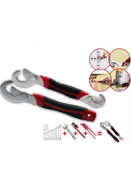 2'li Set Her Vidaya Uyumlu Akıllı Anahtar Takımı 9-32 mm Arası Tüm Vidalara Çok Amaçlı Boru Anahtarı