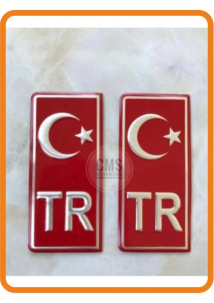 Tr Plaka Krom Sticker 2'li - Türkiye Plaka Krom Stıcker