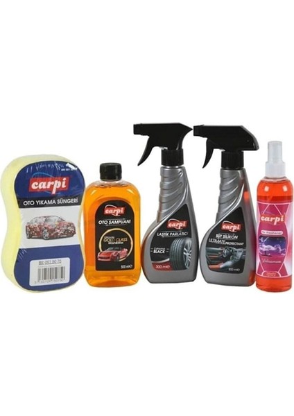 5 Li Oto Bakım Seti Lastik Parlatıcı Süt Silikon Oto Şampuan Sünger modelleri