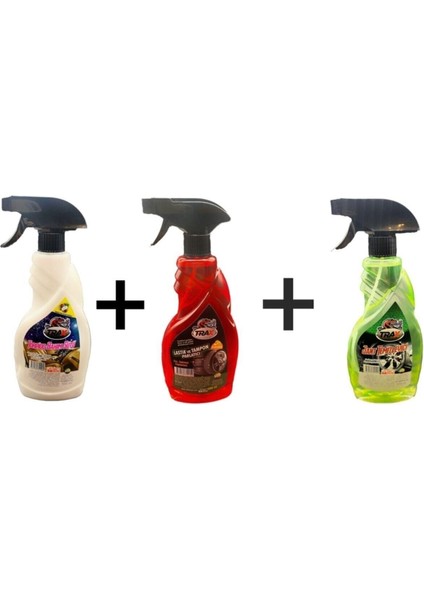3'lü Süper Set Lastik Parlatıcı + Torpido Sütü + Jant Temizleyici 500 ml