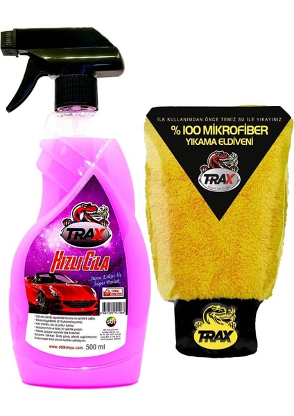 Hızlı Cila ve Uygulama Yıkama Eldiveni %100 Fiber Bez 2'li Set 500ML Cila Eldiven