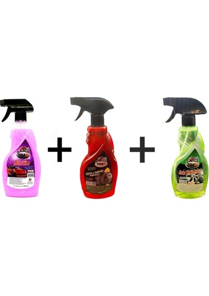 3'lü Set Hızlı Cila + Lastik Parlatıcı + Jant Temizleyici 500ML
