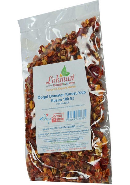 Domates Kurusu Küp Kesim 100 gr Paket