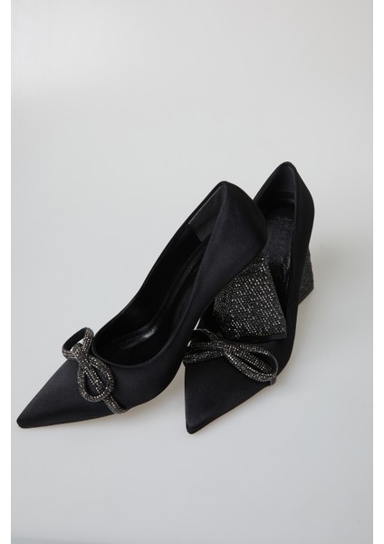 Kadın Taşlı Kurdele Detaylı Tasarım Topuklu Stiletto fırsatları