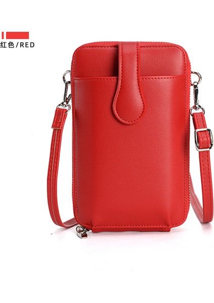 Tek Omuz Retro Moda Diyagonal Basit Pu Fermuarlı Cep Telefonu Çantası (Yurt Dışından)