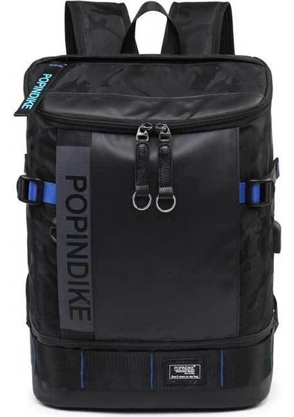 Trendy USB Bilgisayar Sırt Çantası Kamuflaj Seyahat Çantası Kanvas Erkek Sırt Çantası (Yurt Dışından)