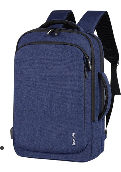 Çok Amaçlı Bilgisayar Çantası 15.6 Inç Iş USB Basit Moda Sırt Çantası (Yurt Dışından)